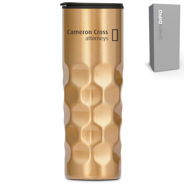 Serendipio Meteor Double-Wall Tumbler - 450ml - Gold