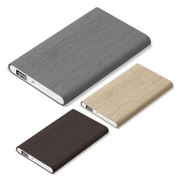 Oakridge Slim 4000mAh Power Bank - Brown